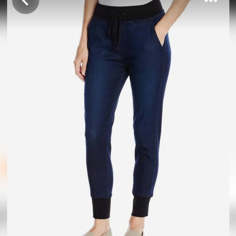 7 For All Mankind Women's Indigo Jogger Pant In Knit-Like Denim